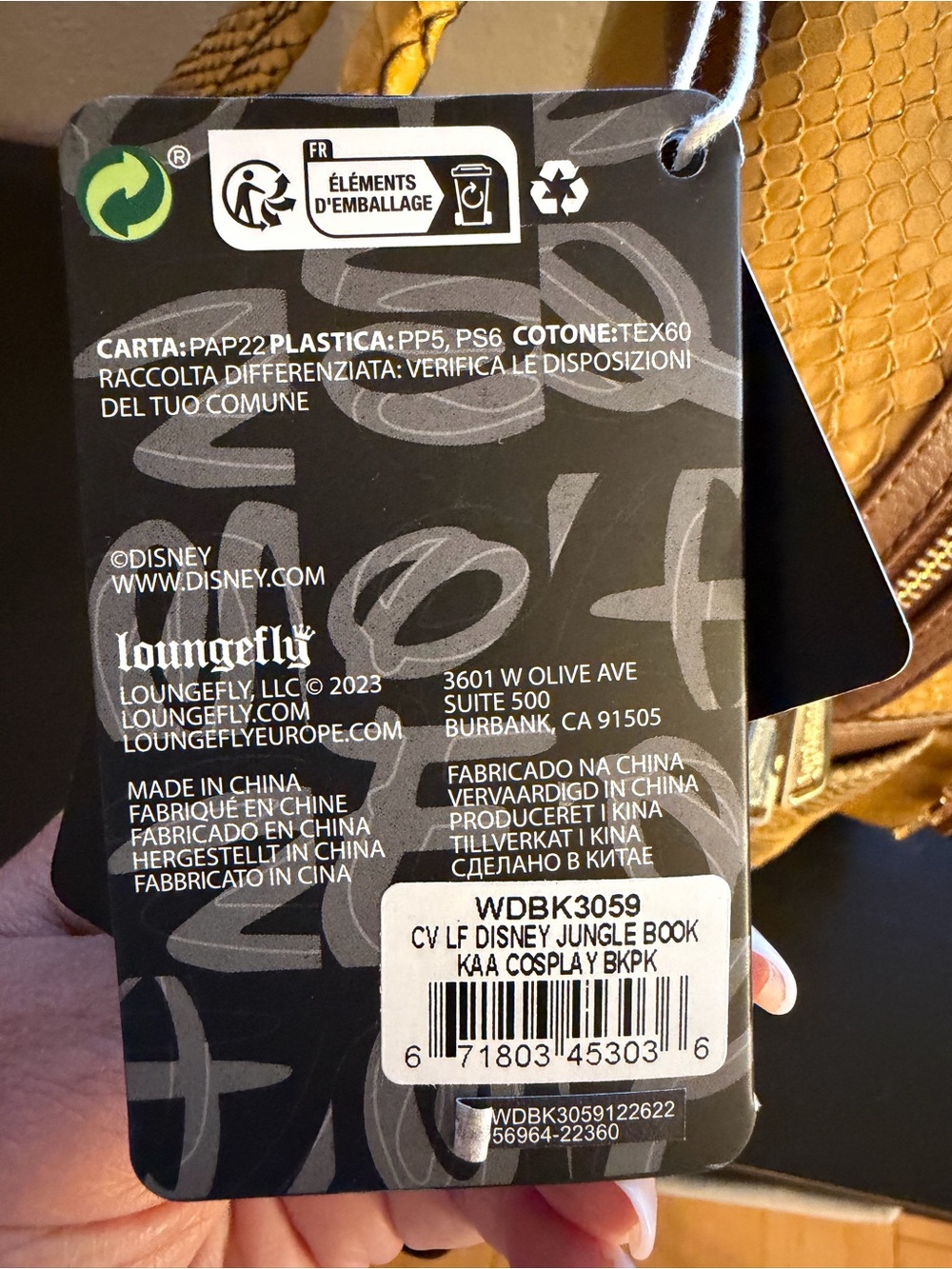 Loungefly Disney Jungle Book Kaa Snake Backpack Glow in Dark - Picture 10 of 11